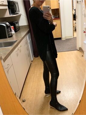 Express Long Black Sweater w/ Side Slits 3/4 Sleeves XS